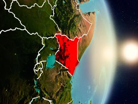 Kenya during sunrise Stock-Illustration