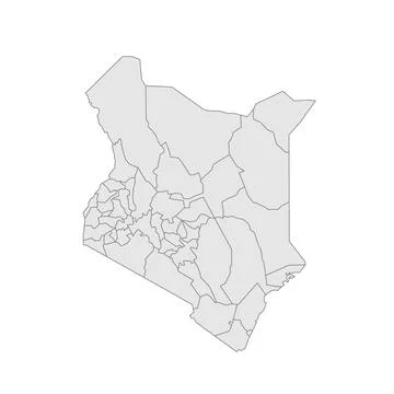 Kenya editable vector political map EPS Ilustración de archivo