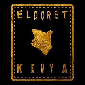 Kenya Eldoret Seal Map Design Stock Illustration