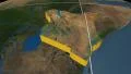 Kenya extruded. Blue Marble. Graticule. 4k or 4k+ Resolution