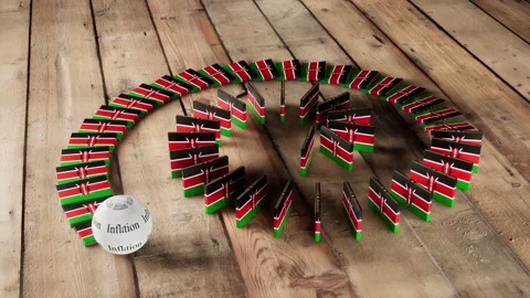 Kenya Flag - Affected by Inflation Video stock 321611688