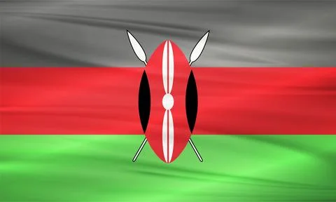Kenya Flag and Editable Vector, Kenya Country Flag Stock Illustration