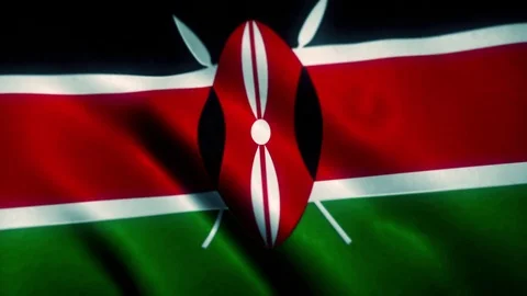 Kenya Flag Blowing in the Wind Video stock 76104628