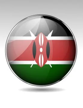 Kenya flag button Stock Illustration