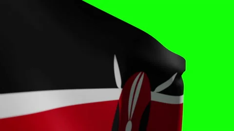 Kenya Flag Close Stock Footage 136128026