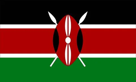 Kenya Flag Design Stock Illustration