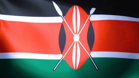 Kenya Flag Flapping Stock Footage 118968116