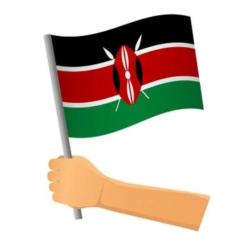 Kenya flag in hand Stock Illustration