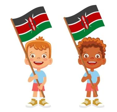 Kenya flag in hand set Stock Illustration