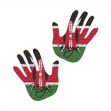 Kenya flag hand vector graphic Stock Illustration