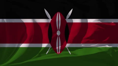 Kenya Flag Loop Stock Footage 295726615