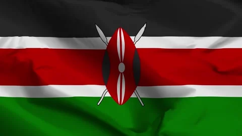 Kenya flag moved by the wind Stock Footage 292446597