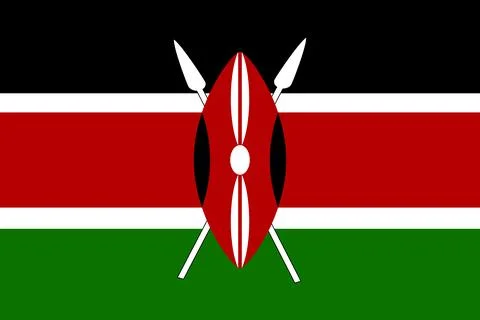 Kenya flag pattern background. Realistic national flag design. Abstract vec.. 스톡 일러스트