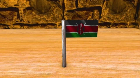 Kenya Flag Post - Dolly Shot Stock Footage 270893292
