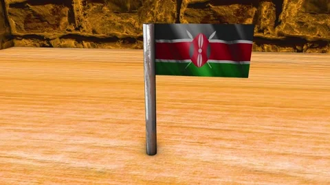 Kenya Flag Post - Orbiting Shot Stock Footage 270893122