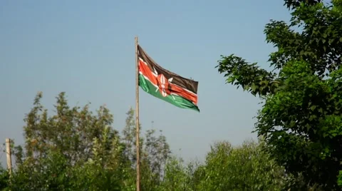 Kenya flag super slow motion Vídeos de archivo 46550055