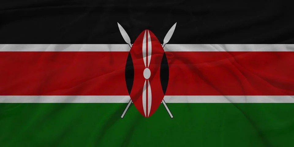 Kenya    Flag textile wave view Stock Illustration