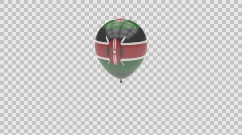 Kenya flag textured balloon rotating Alpha Video stock 61412336