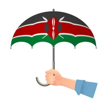Kenya flag umbrella Stock Illustration