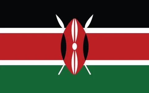Kenya flag vector graphic. Rectangle Kenyan flag illustration. Kenya country  Stock-Illustration