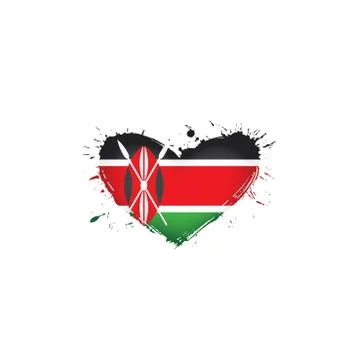 Kenya flag, vector illustration on a white background Stock Illustration