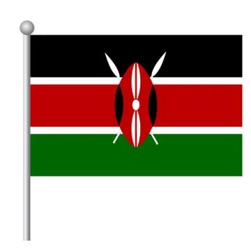 Kenya flag vector template background realistic copy Stock Illustration