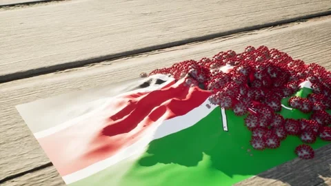 Kenya Flag - Virus Growth Stock Footage 320247387