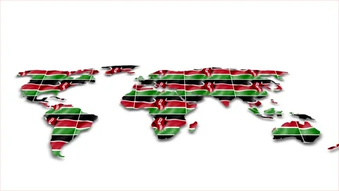 Kenya flag wave 3d earth map animation w... | Stock Video | Pond5