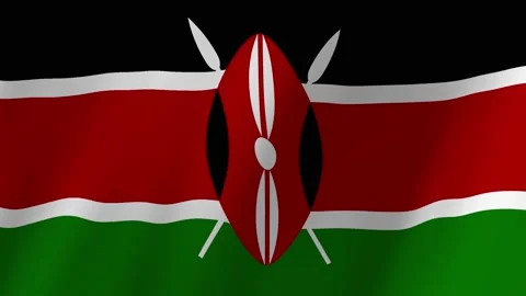 Kenya flag waving animation Stock Footage 220388667