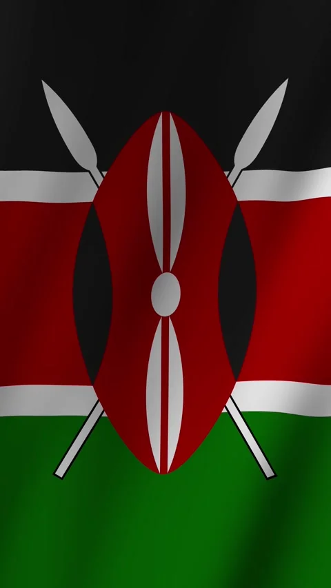 Kenya flag waving animation showcasing national pride in beautiful harmony Stock Footage 304717756