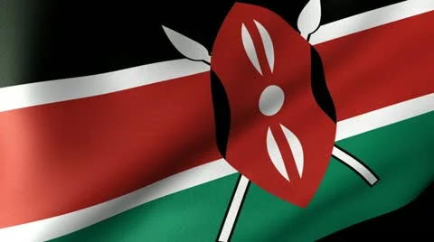 Kenya Flag Waving 스톡 동영상 12206885