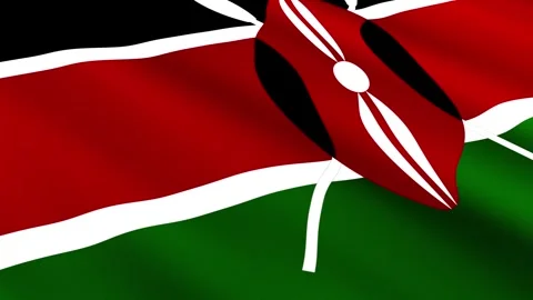 Kenya Flag Waving Gently in the Wind, Waving Flag Background Stock Footage 309285220