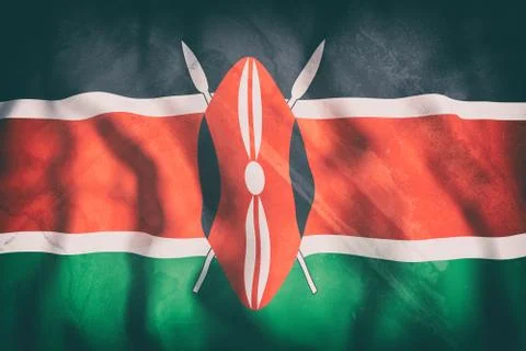 Kenya flag waving Stock Illustration