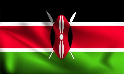 Kenya flag waving Stock Illustration