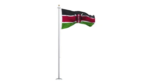 Kenya flag waving looping with transparent background. Video stock 318213131