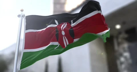 Kenya-flag-waving-seamless-loop-4k-60fps Stock Footage 330882475