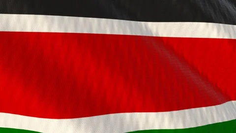 Kenya flag waving white background loop Stock Footage 342961503