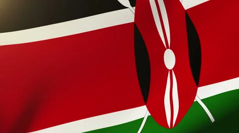 Kenya flag waving in the wind. Looping sun rises style.  Animation loop 스톡 동영상 48906270