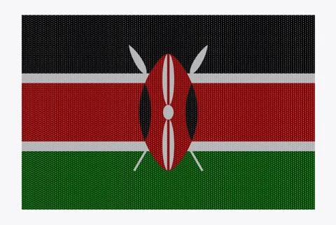 Kenya Flag White Dots Illustrazione stock