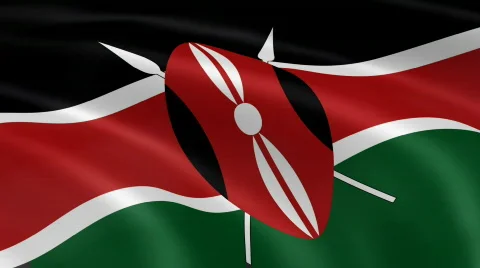 Kenya FlagInTheWind Stock-Footage 767980