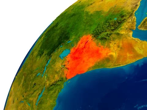 Kenya on globe Stock Illustration