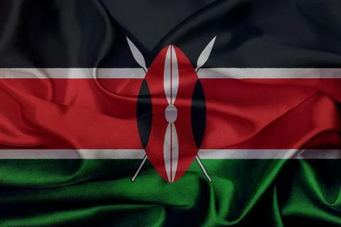 Kenya grunge waving flag Stock Illustration