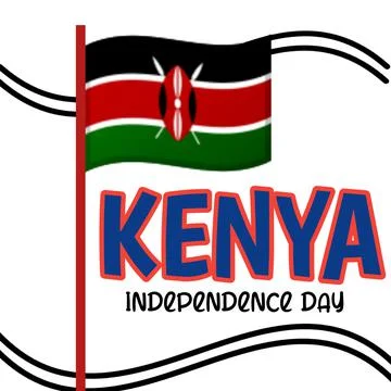 Kenya Independence Day image and text design on white background イラスト素材