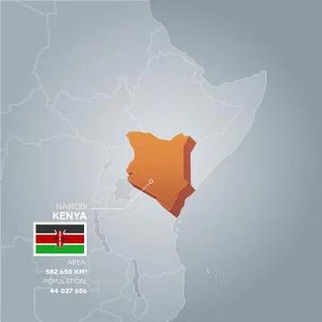 Kenya information map. Stock Illustration