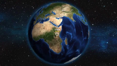 KENYA ITEN ZOOM IN FROM SPACE Stock Footage 115710992
