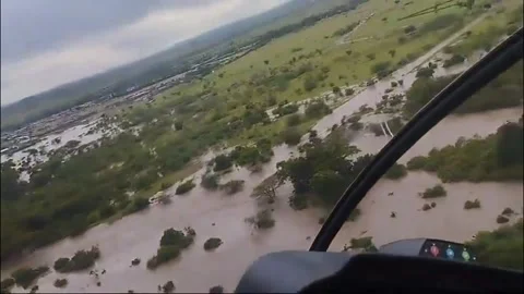 Kenya: Large-scale work continues to rescue tourists affected by floods on t... Stock Footage 276488921