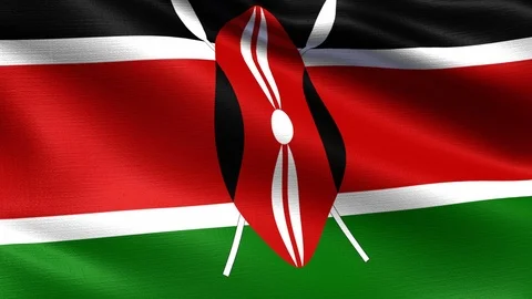 Kenya Looping Flag 4K, Seamless looping with highly detailed fabric texture Stock Footage 106509591