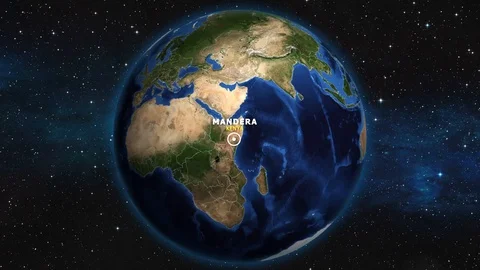 KENYA MANDERA ZOOM IN FROM SPACE Video stock 115712322