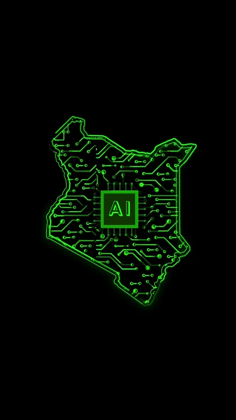 Kenya Map AI Chipset Technology Opener Video stock 337171861