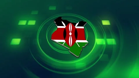 Kenya Map and Flag Background Stock Footage 344028580